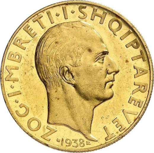 Awers monety - Próba 100 franga ari 1938 R "Wesele" PROVA - cena złotej monety - Albania, Ahmed ben Zogu