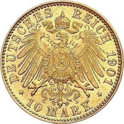 Reverse 10 Mark 1901 J "Hamburg" - Gold Coin Value - Germany, German Empire