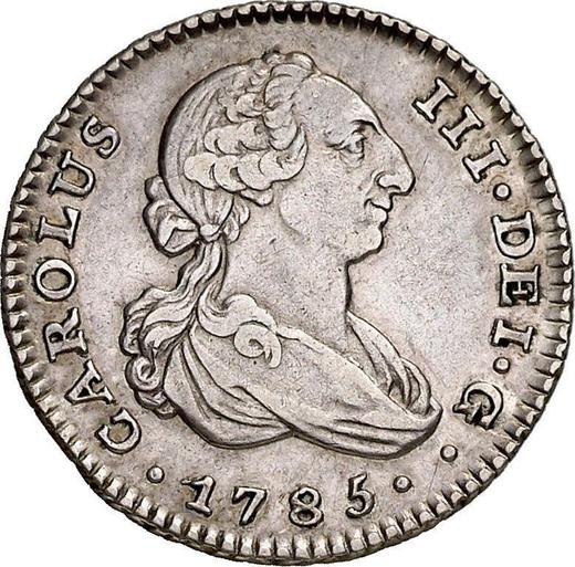 Аверс монеты - 1 реал 1785 года M DV - цена серебряной монеты - Испания, Карл III