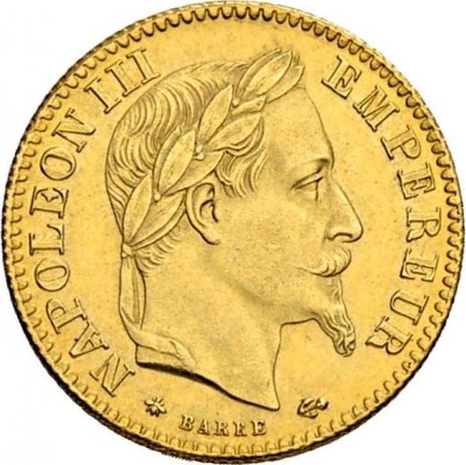 Anverso 10 francos 1868 A "Tipo 1861-1868" París - valor de la moneda de oro - Francia, Napoleón III Bonaparte