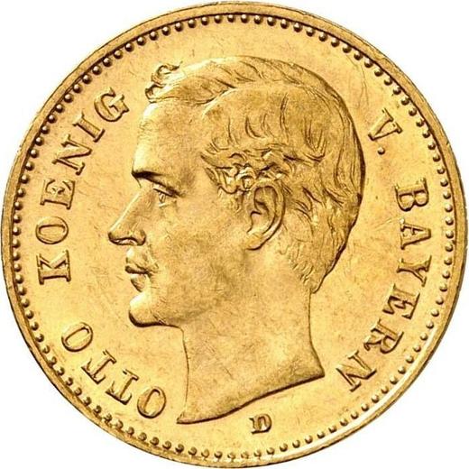 Аверс монеты - 10 марок 1912 года D "Бавария" - цена золотой монеты - Германия, Германская Империя
