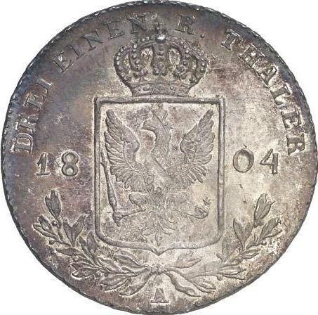 Reverso 1/3 tálero 1804 A - valor de la moneda de plata - Prusia, Federico Guillermo III