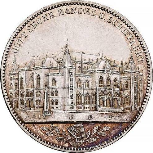 Аверс монеты - Талер 1864 года B "Открытие фондовой биржи" - цена серебряной монеты - Бремен, Вольный ганзейский город