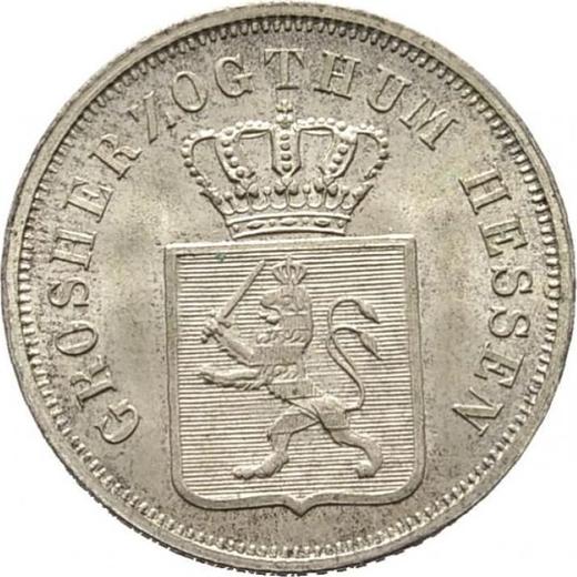 Аверс монеты - 6 крейцеров 1852 года - цена серебряной монеты - Гессен-Дармштадт, Людвиг III