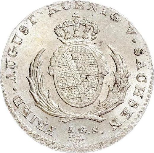 Аверс монеты - 1/12 талера 1821 года I.G.S. - цена серебряной монеты - Саксония-Альбертина, Фридрих Август I