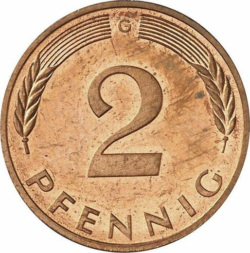 Аверс монеты - 2 пфеннига 1992 года G - цена  монеты - Германия, ФРГ