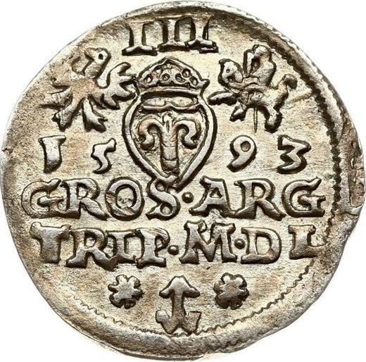 Rewers monety - Trojak 1593 "Litwa" - cena srebrnej monety - Polska, Zygmunt III