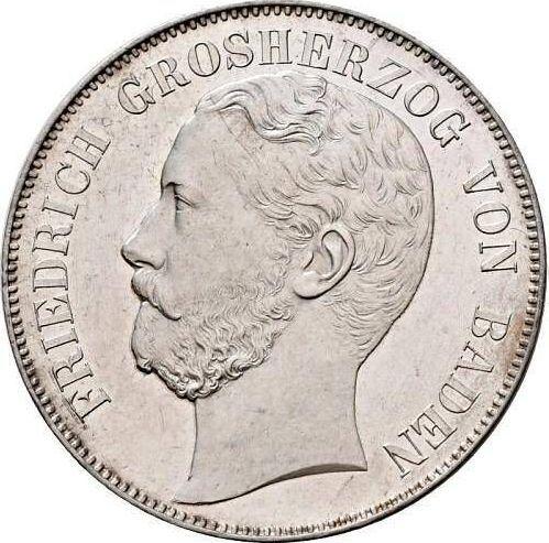 Аверс монеты - Талер 1869 года - цена серебряной монеты - Баден, Фридрих I