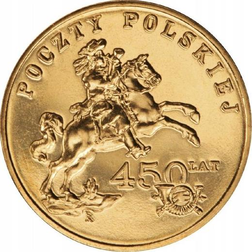 Реверс монеты - 2 злотых 2008 года MW RK "450 лет Польской почты" - цена  монеты - Польша, III Республика после деноминации