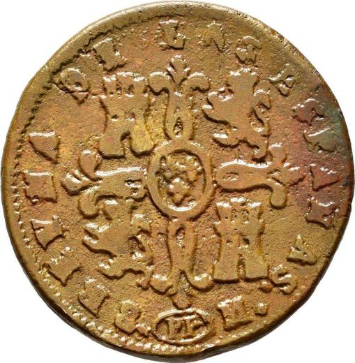 Реверс монеты - 8 мараведи 1837 года PP "Номинал на аверсе" - цена  монеты - Испания, Изабелла II