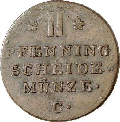 Реверс монеты - 2 пфеннига 1818 года C - цена  монеты - Ганновер, Георг III