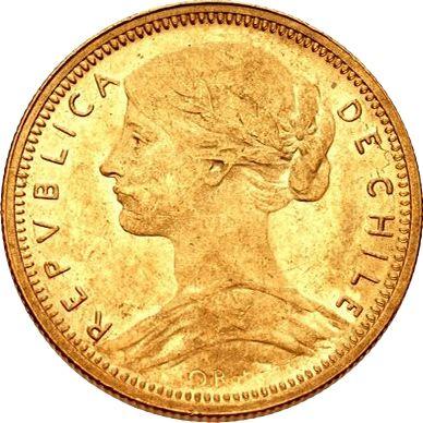 Аверс монеты - 10 песо 1896 года So - цена золотой монеты - Чили, Республика
