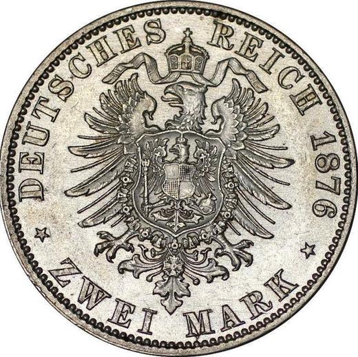 Reverso 2 marcos 1876 A "Prusia" - valor de la moneda de plata - Alemania, Imperio alemán