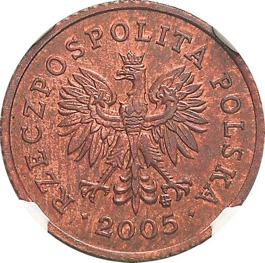 Аверс монеты - Пробные 10 грошей 2005 года Медь - цена  монеты - Польша, III Республика после деноминации