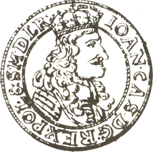 Awers monety - Dwudukat 1666 AT - cena złotej monety - Polska, Jan II Kazimierz