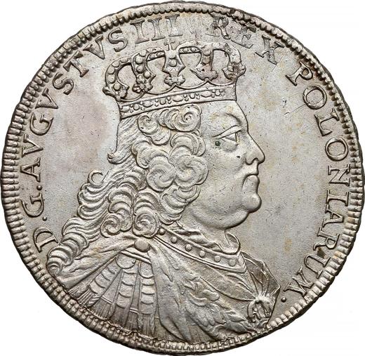 Anverso Medio tálero 1754 EDC "de Corona" - valor de la moneda de plata - Polonia, Augusto III