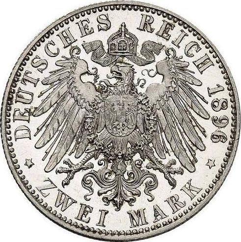 Rewers monety - 2 marki 1896 A "Hesja" - cena srebrnej monety - Niemcy, Cesarstwo Niemieckie