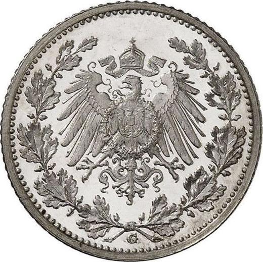 Reverso Medio marco 1913 G "Tipo 1905-1919" - valor de la moneda de plata - Alemania, Imperio alemán