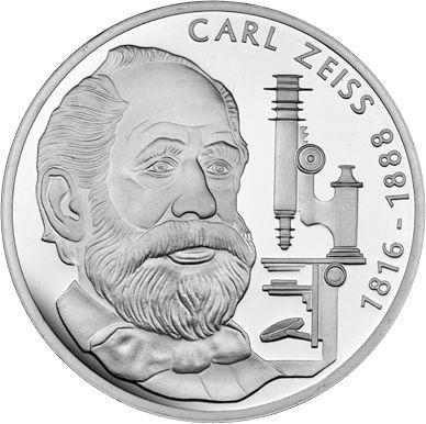 Anverso 10 marcos 1988 F "Carl Zeiss" - valor de la moneda de plata - Alemania, RFA