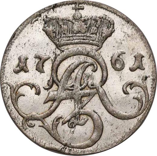 Аверс монеты - Трояк (3 гроша) 1761 года "Эльблонский" - цена серебряной монеты - Польша, Август III