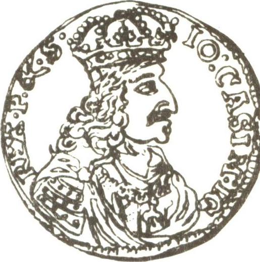 Awers monety - Dukat 1661 TT "Popiersie w koronie" - cena złotej monety - Polska, Jan II Kazimierz