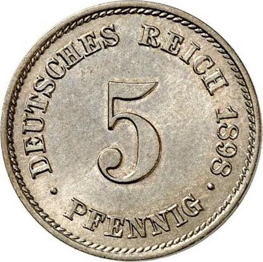Anverso 5 Pfennige 1898 E "Tipo 1890-1915" - valor de la moneda  - Alemania, Imperio alemán