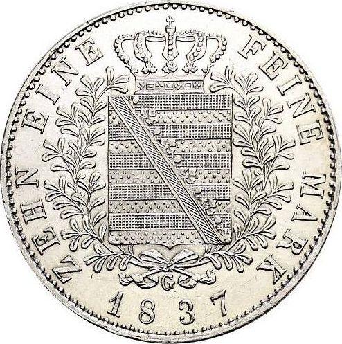 Reverso Tálero 1837 G "Tipo 1837-1838" - valor de la moneda de plata - Sajonia, Federico Augusto II