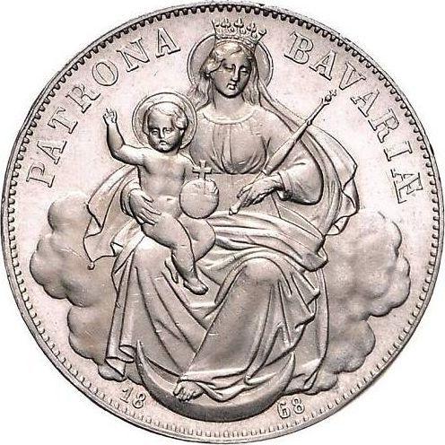 Rewers monety - Talar 1868 "Madonna" - cena srebrnej monety - Bawaria, Ludwik II