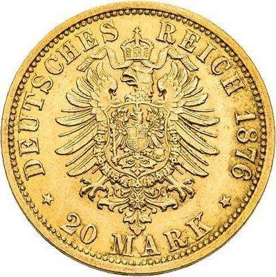 Реверс монеты - 20 марок 1876 года J "Гамбург" - цена золотой монеты - Германия, Германская Империя
