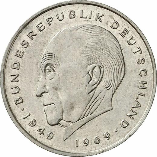 Аверс монеты - 2 марки 1982 года D "Аденауэр" - цена  монеты - Германия, ФРГ