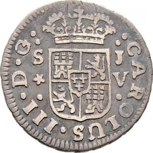 Awers monety - 1/2 reala 1761 S JV - cena srebrnej monety - Hiszpania, Karol III