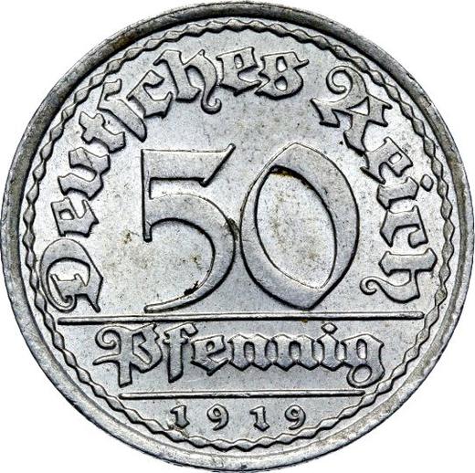 Anverso 50 Pfennige 1919 J - valor de la moneda  - Alemania, República de Weimar