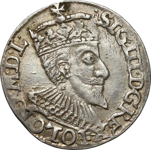 Аверс монеты - Трояк (3 гроша) 1594 года IF "Олькушский монетный двор" - цена серебряной монеты - Польша, Сигизмунд III Ваза