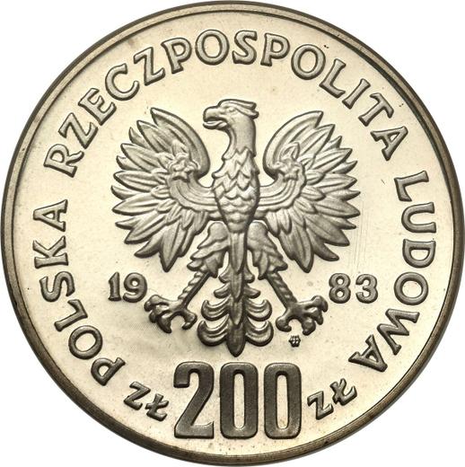 Аверс монеты - 200 злотых 1983 года MW SW "Ян III Собеский" Серебро - цена серебряной монеты - Польша, Народная Республика