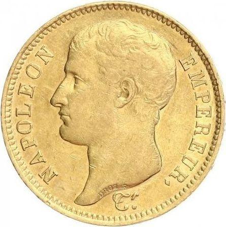 Anverso 40 francos 1807 W "Tipo 1806-1807" Lila - valor de la moneda de oro - Francia, Napoleón I Bonaparte