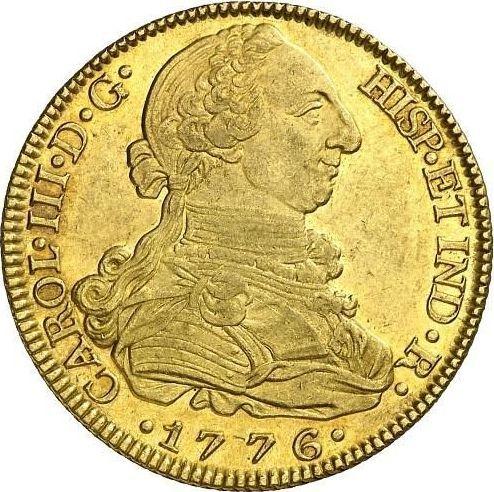 Аверс монеты - 8 эскудо 1776 года M PJ - цена золотой монеты - Испания, Карл III