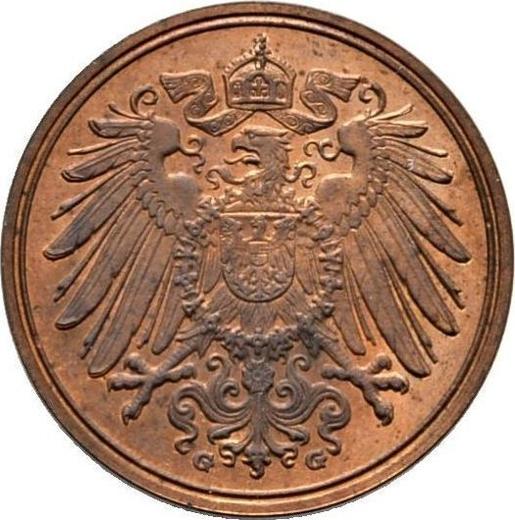Reverso 1 Pfennig 1908 G "Tipo 1890-1916" - valor de la moneda  - Alemania, Imperio alemán