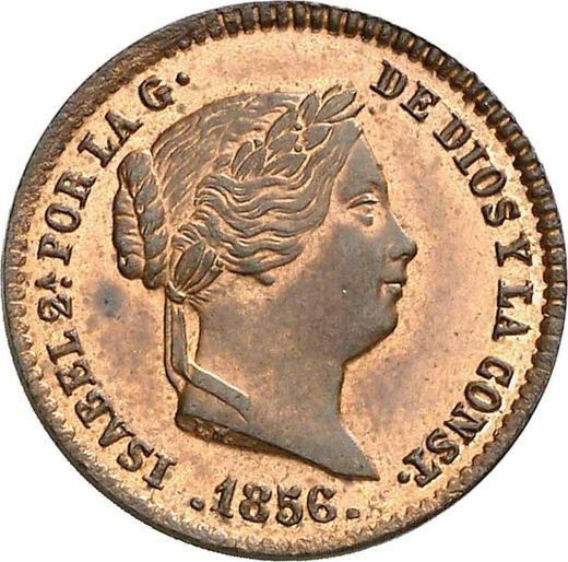 Аверс монеты - 5 сентимо реал 1856 года - цена  монеты - Испания, Изабелла II
