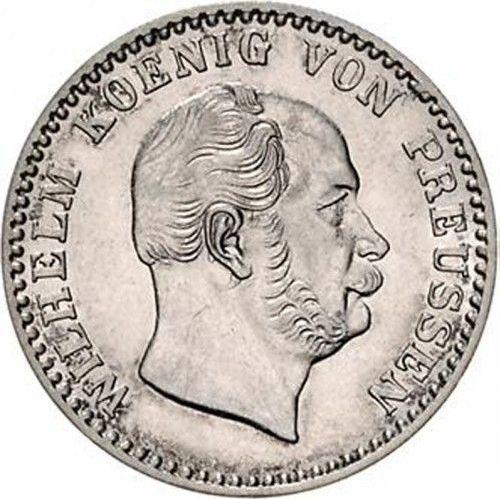 Аверс монеты - 2 1/2 серебряных гроша 1865 года A - цена серебряной монеты - Пруссия, Вильгельм I