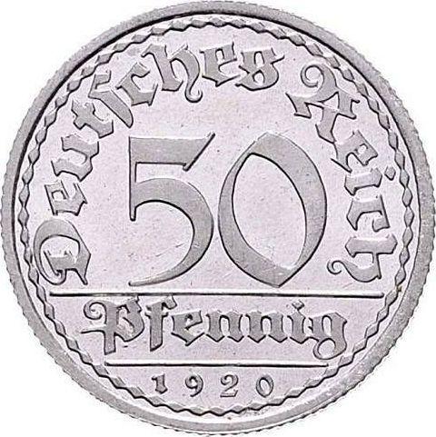 Obverse 50 Pfennig 1920 A -  Coin Value - Germany, Weimar Republic