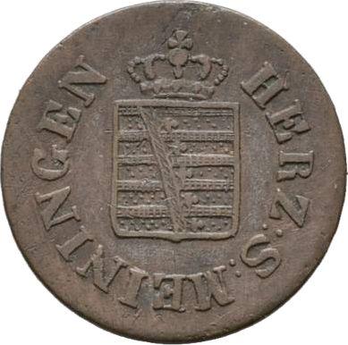 Аверс монеты - 1 пфенниг 1832 года - цена  монеты - Саксен-Мейнинген, Бернгард II