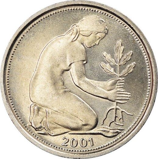 Reverso 50 Pfennige 2001 G - valor de la moneda  - Alemania, RFA