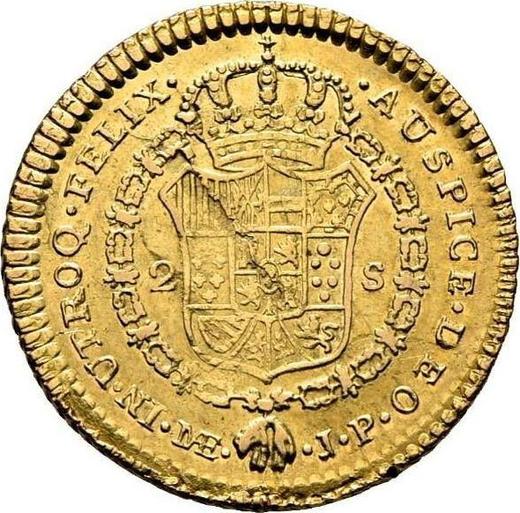 Rewers monety - 2 escudo 1817 JP - cena złotej monety - Peru, Ferdynand VII