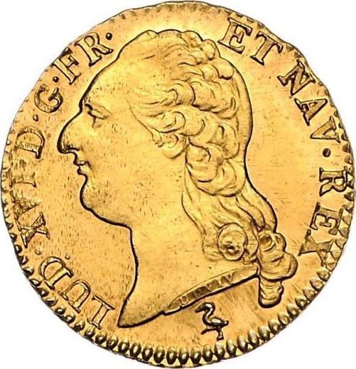 Аверс монеты - Луидор 1787 года A Париж - цена золотой монеты - Франция, Людовик XVI