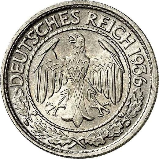 Obverse 50 Reichspfennig 1936 D -  Coin Value - Germany, Weimar Republic