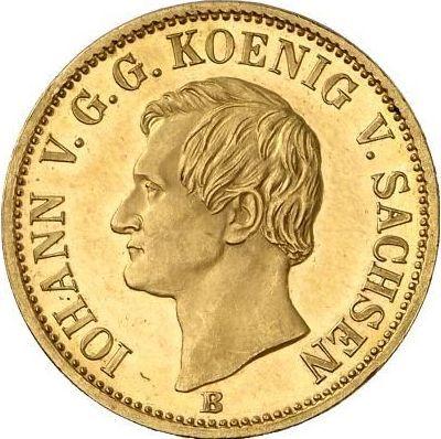 Awers monety - 1 krone 1861 B - cena złotej monety - Saksonia, Jan
