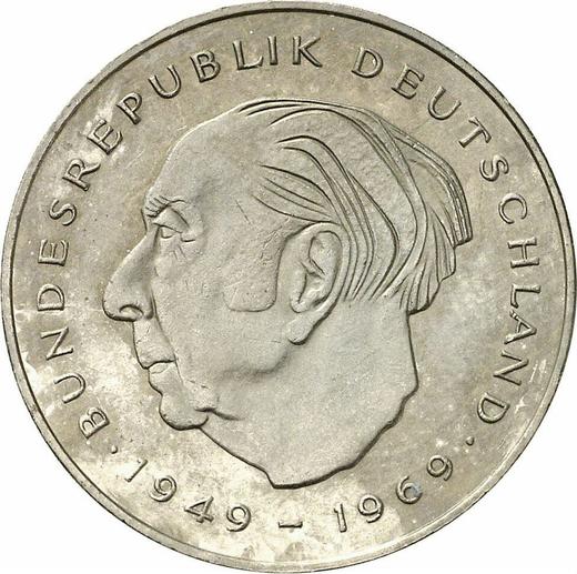 Obverse 2 Mark 1982 J "Theodor Heuss" -  Coin Value - Germany, FRG