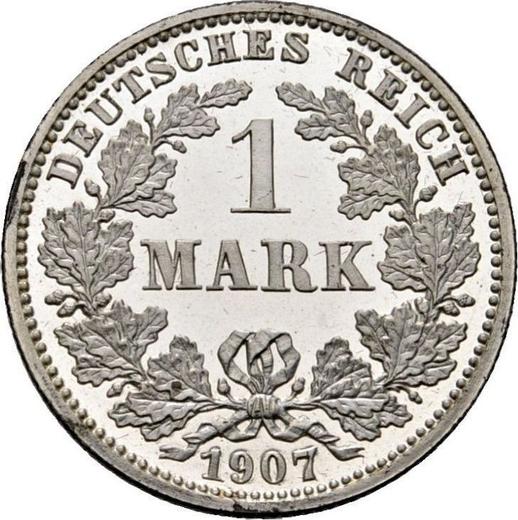 Аверс монеты - 1 марка 1907 года J "Тип 1891-1916" - цена серебряной монеты - Германия, Германская Империя