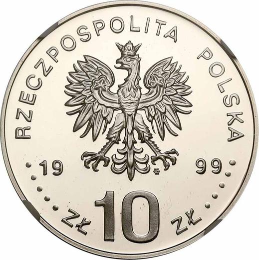 Obverse 10 Zlotych 1999 MW ET "Wladyslaw IV" Bust portrait - Silver Coin Value - Poland, III Republic after denomination