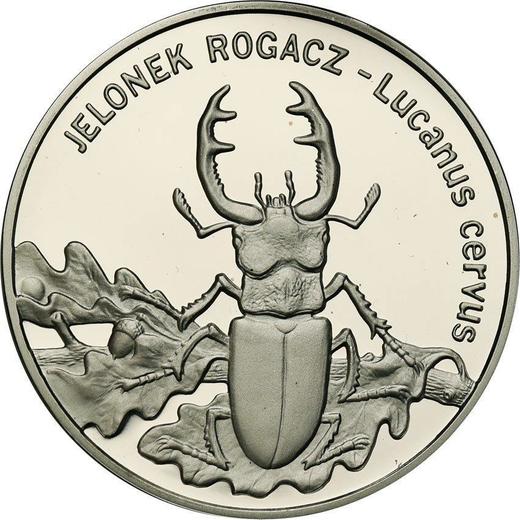 Реверс монеты - 20 злотых 1997 года MW "Жук-олень" - цена серебряной монеты - Польша, III Республика после деноминации
